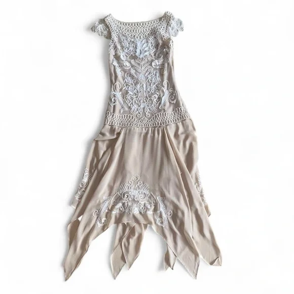 Lillie Rubin | Dresses | Vintage Lillie Rubin Cream And White Embroidered  Lace And Beaded Dress | Poshmark